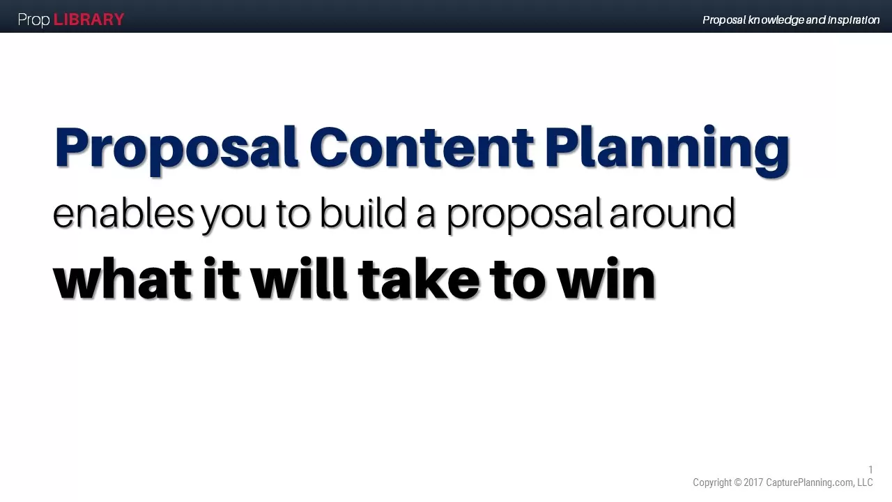 What does a Proposal Content Plan look like?
