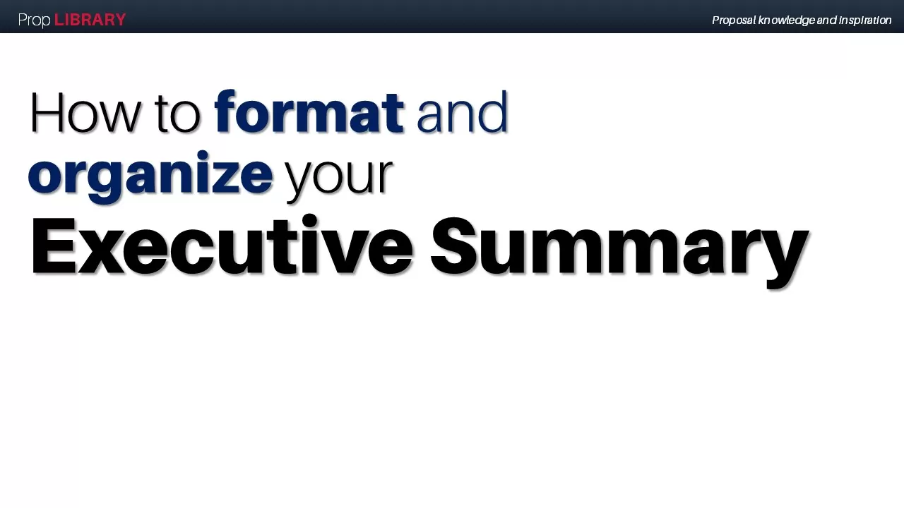 How to format your Executive Summary