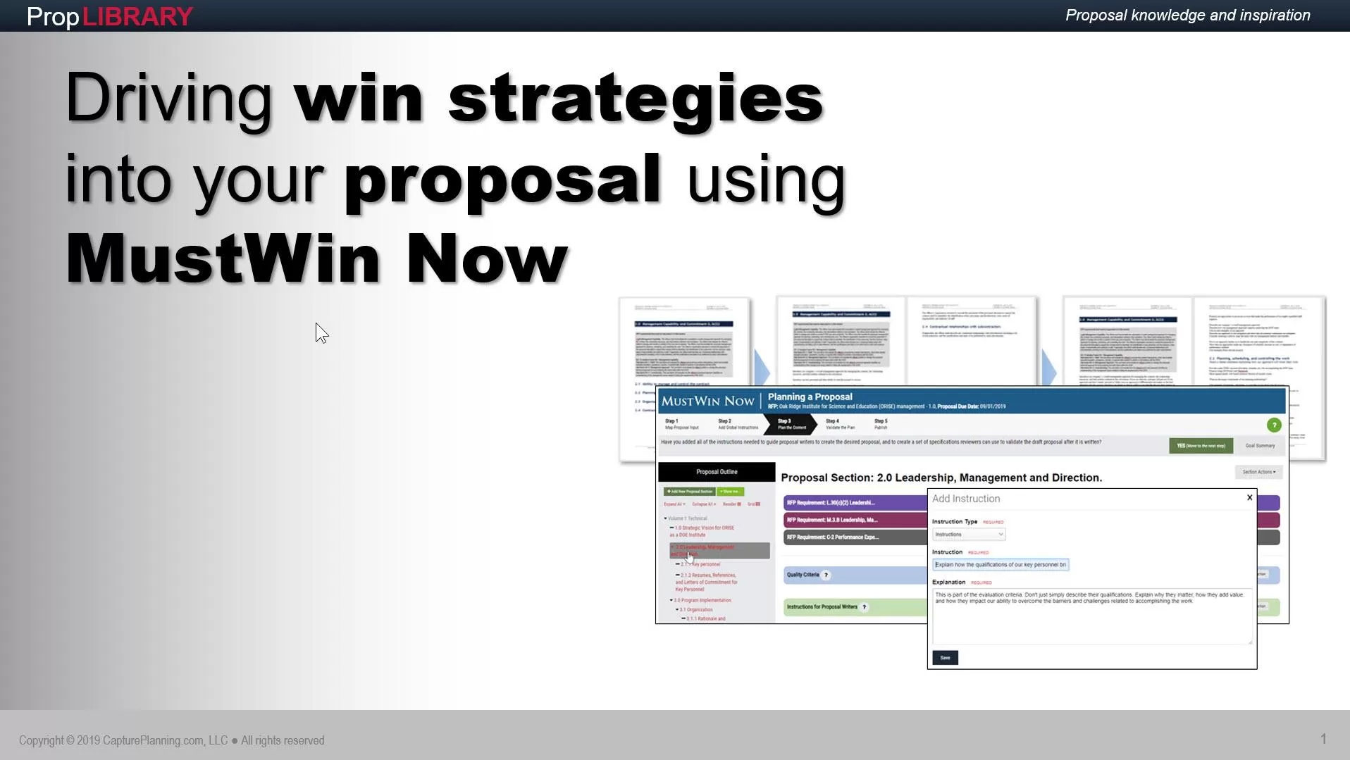 Webinar: Driving win strategies into your proposal using MustWin Now